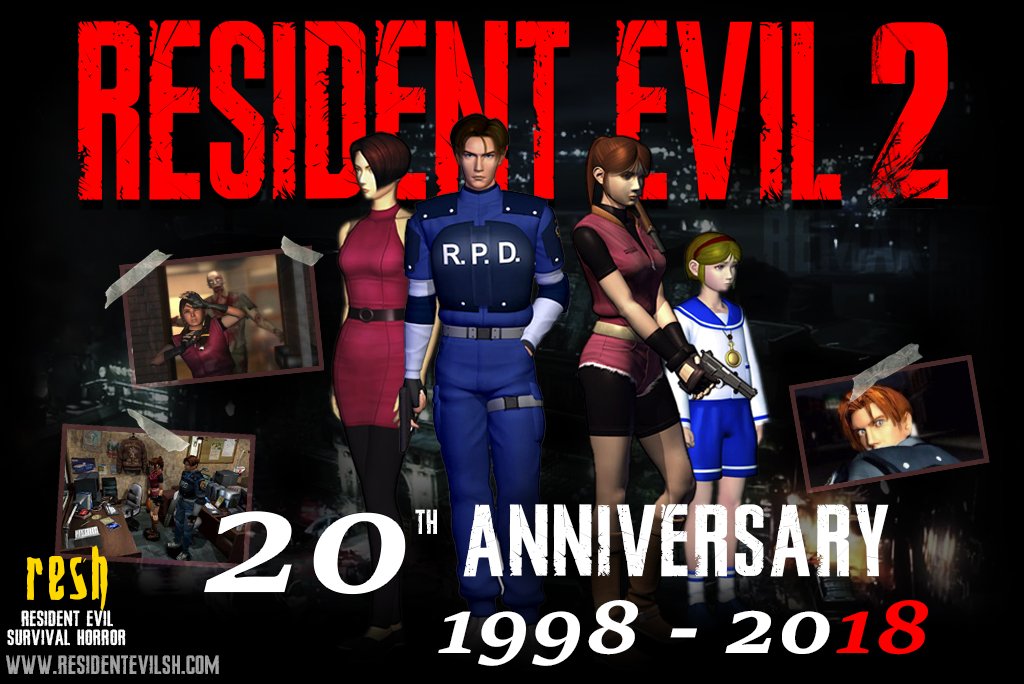 RESHorror's tweet photo. Hoy día 21 de enero de 2018, se cumplen 20 años del lanzamiento de #ResidentEvil2, donde vio la luz por primera vez en territorio americano #FelizAniversario #HappyAnniversary https://t.co/ok0MV3hwmc