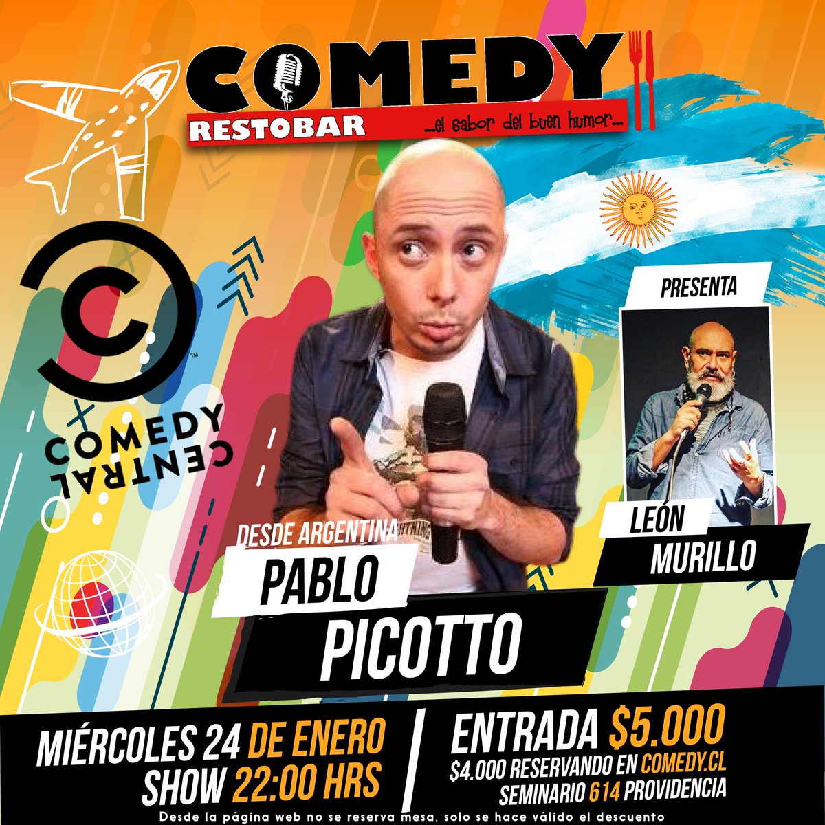 ChileStandUp's tweet photo. Proximo #miercoles24
se presenta en el @comedyrestobar con #fechaunica el argentino @PabloPicotto @ComedyCentralLA
Asegura dcto. en
https://t.co/x4WEA5EfEH
☝General 5mil
Se llena rapidito, no te lo pierdas!! Presenta @leonmurilloo 😃 https://t.co/EN9GCAeP6T