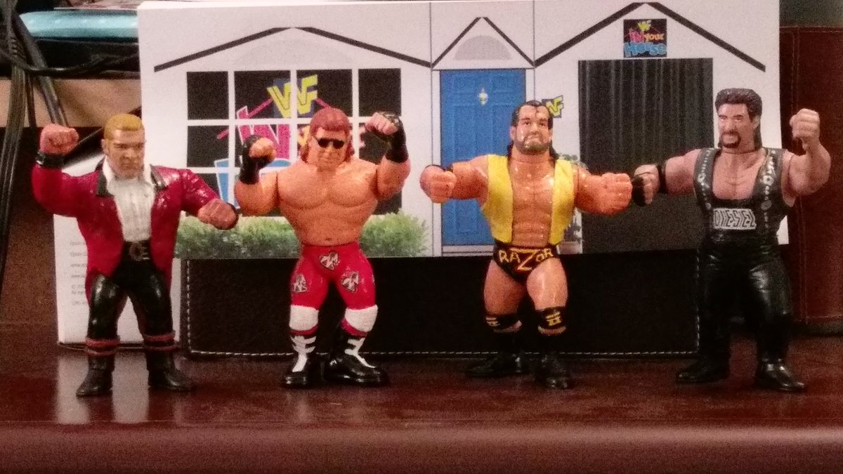 TheTurnbuckle's tweet photo. My latest creations - The Kliq #customhasbros #wwe #wwf #raw25 @RingSkirts @jasonwlf @wwfhasbromaniax @HasbroWWFan @WrestleFigures @TheLapsedFan https://t.co/mVGiKgCZAd