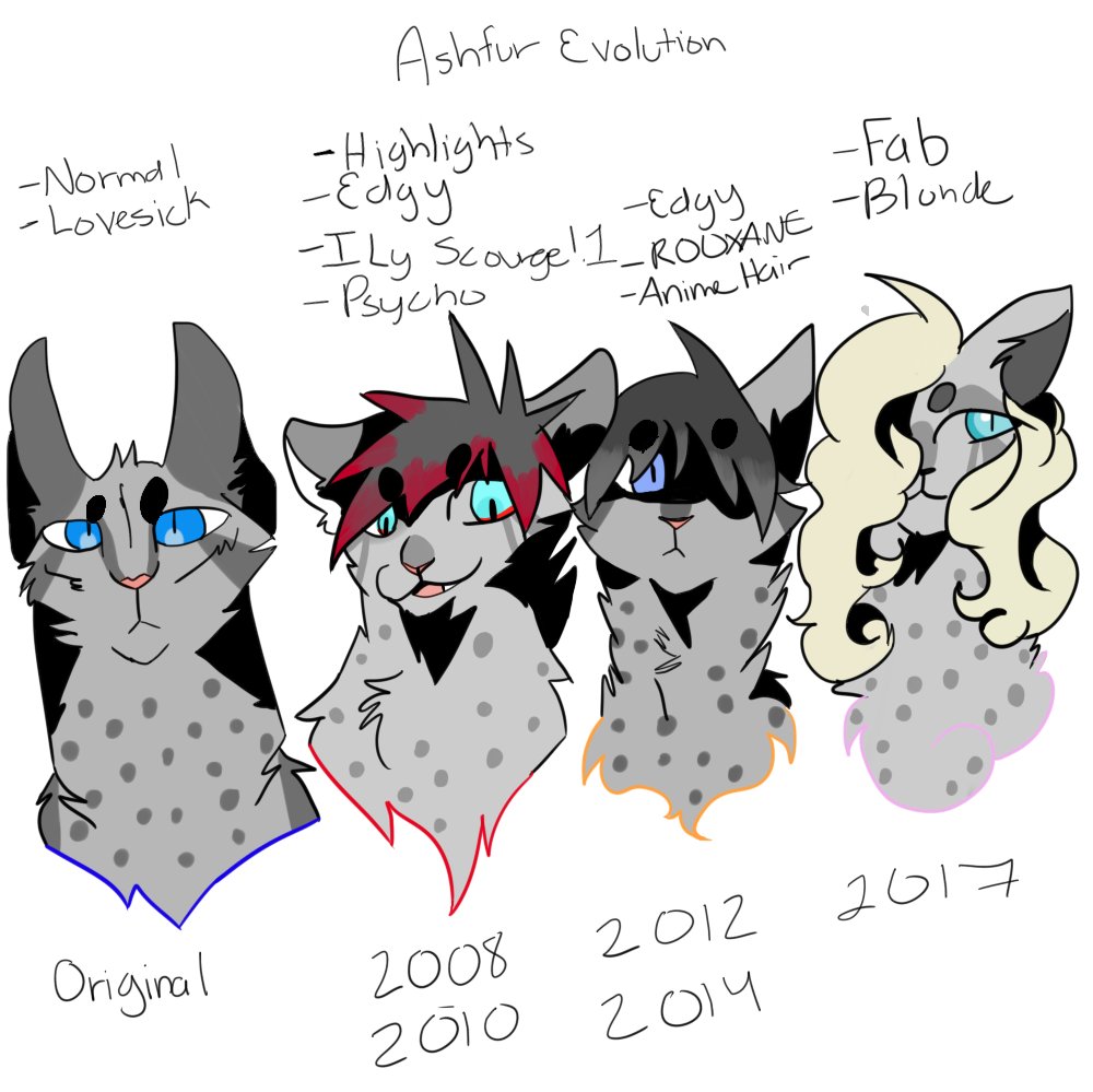 Ashfur´s Evolution Chart.
#Warriorcats
#Ashfur
#artwork