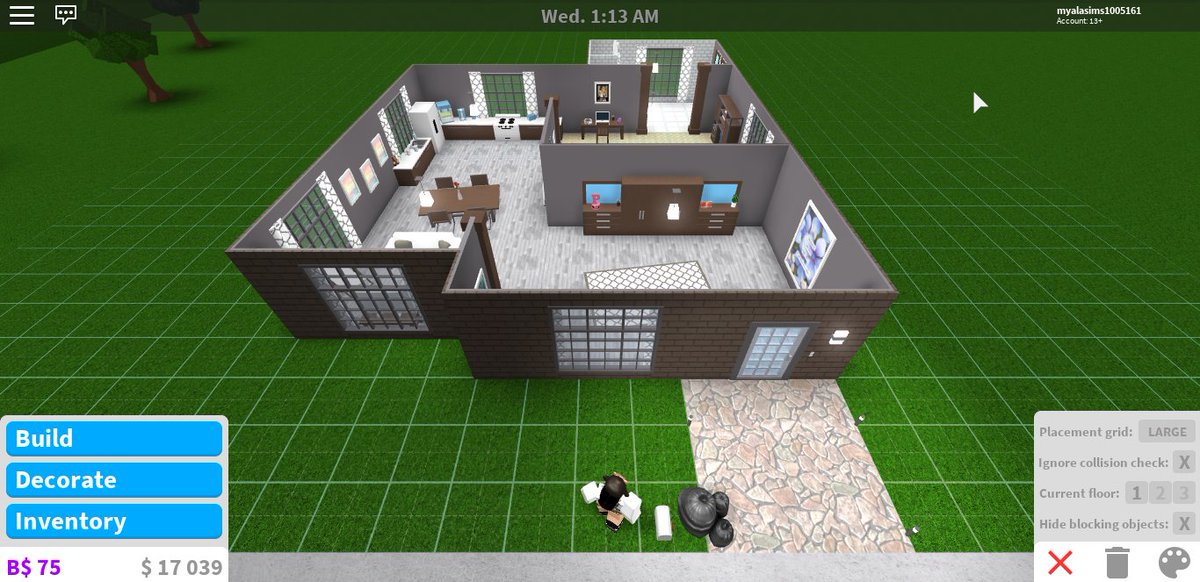 Bloxburg One Story Mansion Floor Plan