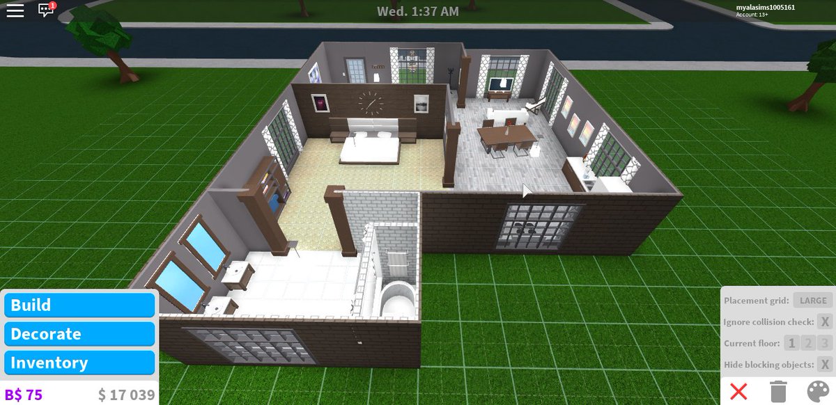 Bloxburg One Story Mansion Floor Plan