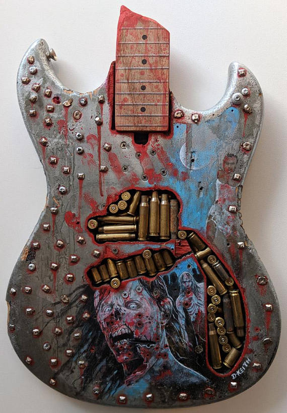 DouglasKeith's tweet photo. You need this Zombie-themed illustrated guitar! Use coupon code 10DK2018 for 10% off anything in my Etsy shop https://t.co/qAxnlTc5iO https://t.co/CC4mzAUg7l