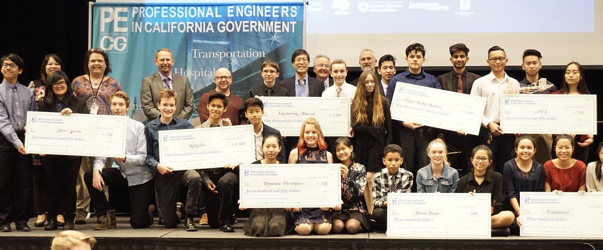 PECG's tweet photo. Special thank you to @DrPanMD for encouraging young #engineers at the #CABridgeComp today. Thank you @sacstate @USDOTFHWA & @AirResources for sponsoring the event! https://t.co/seLH2Lu0Xr