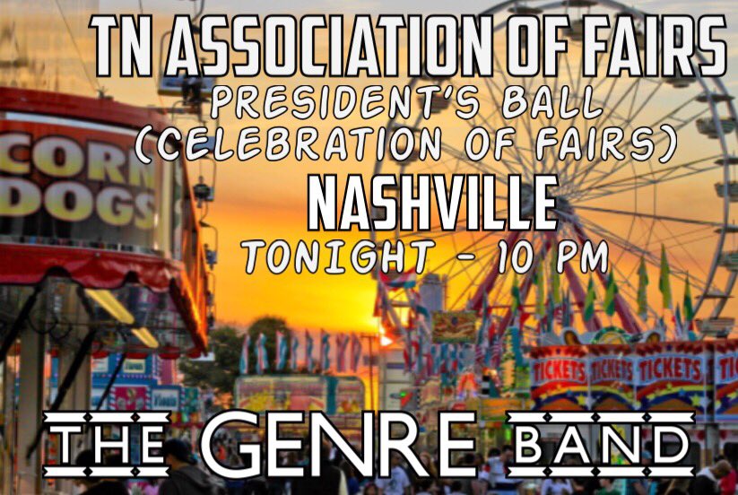 TheGenreBand's tweet photo. Tonight! #tennesseeassociationoffairs #thegenreband #Nashville https://t.co/SjpVKnE7Em