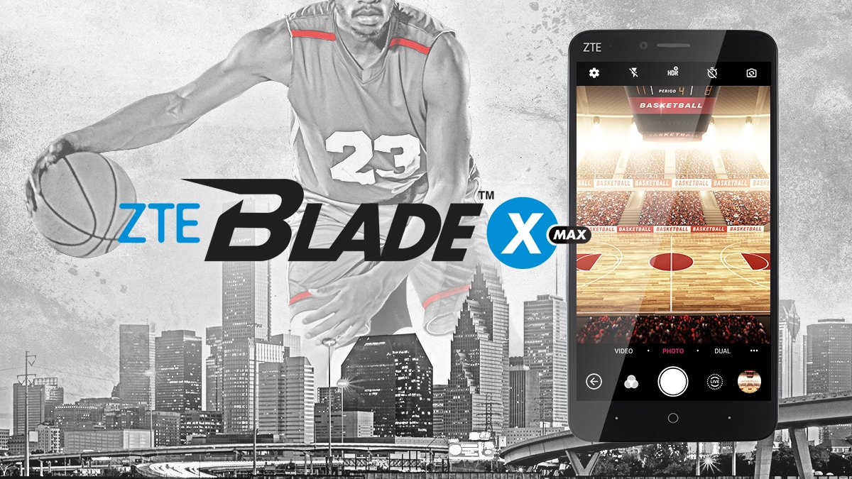 zteusa's tweet photo. It's game time! Capture the perfect shot of you & your favorite team during the @Warriors vs @HoustonRockets matchup using the 13MP rear-facing camera on the #BladeXMax. π https://t.co/jciMganPWp
