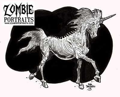 Zombie Unicorn Drawings