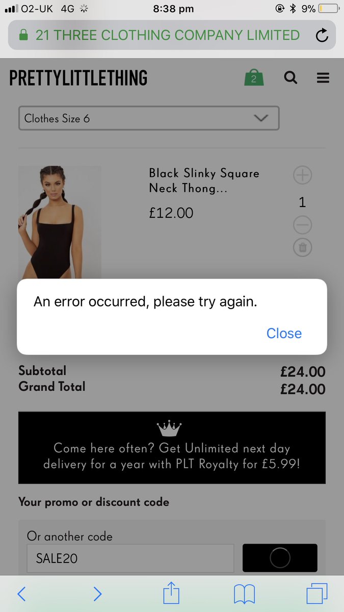 molls_scott's tweet photo. @OfficialPLT tried to use your discount code today but it kept coming up with this so I couldn’t use it 😥 https://t.co/gM5O611YMG