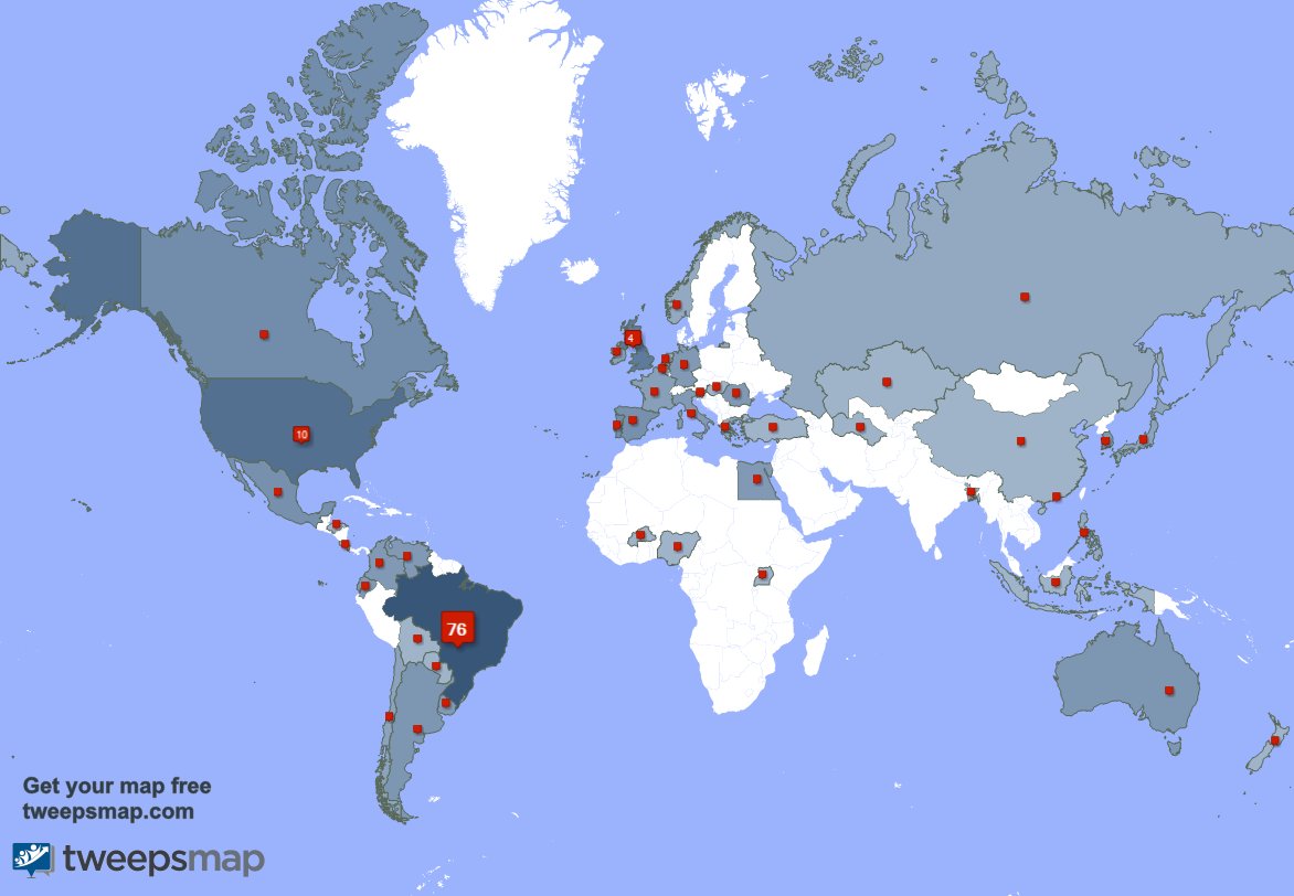 horansetlist's tweet photo. My followers are in Brazil(75%), USA(10%) Get your free map https://t.co/RzA6m2rOJP https://t.co/Bep3Ccobow