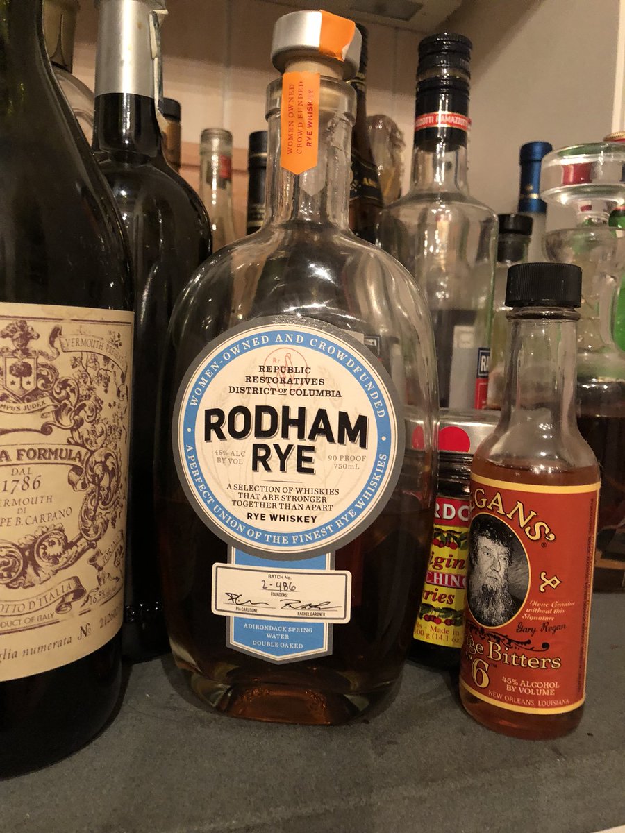 tomcolicchio's tweet photo. For @realDonaldTrump 1st anniversary I’m drinking Manhattans with this rye @republicrestore #TrumpShutdown https://t.co/D21Fug1no0