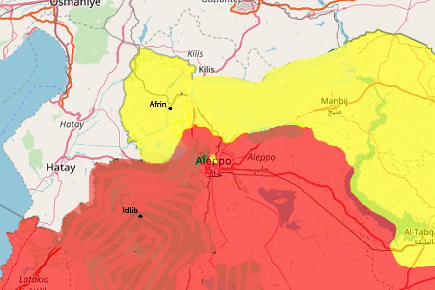 Map -- NSDF liberated including N Aleppo - Idlib entirely free of Jihadists