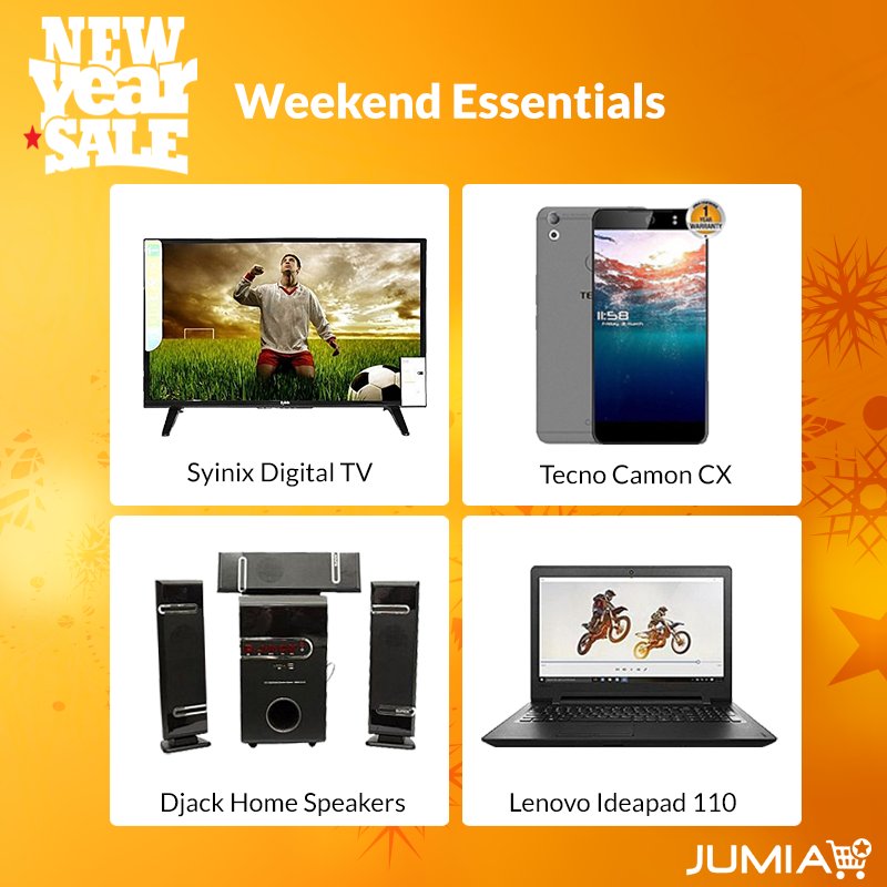 JumiaUG's tweet photo. If you had to pick one item  you can't do without for the new year which one would it be? https://t.co/LPbeAWJ0TI #JumiaNewYear https://t.co/XkvB1ZuGSC