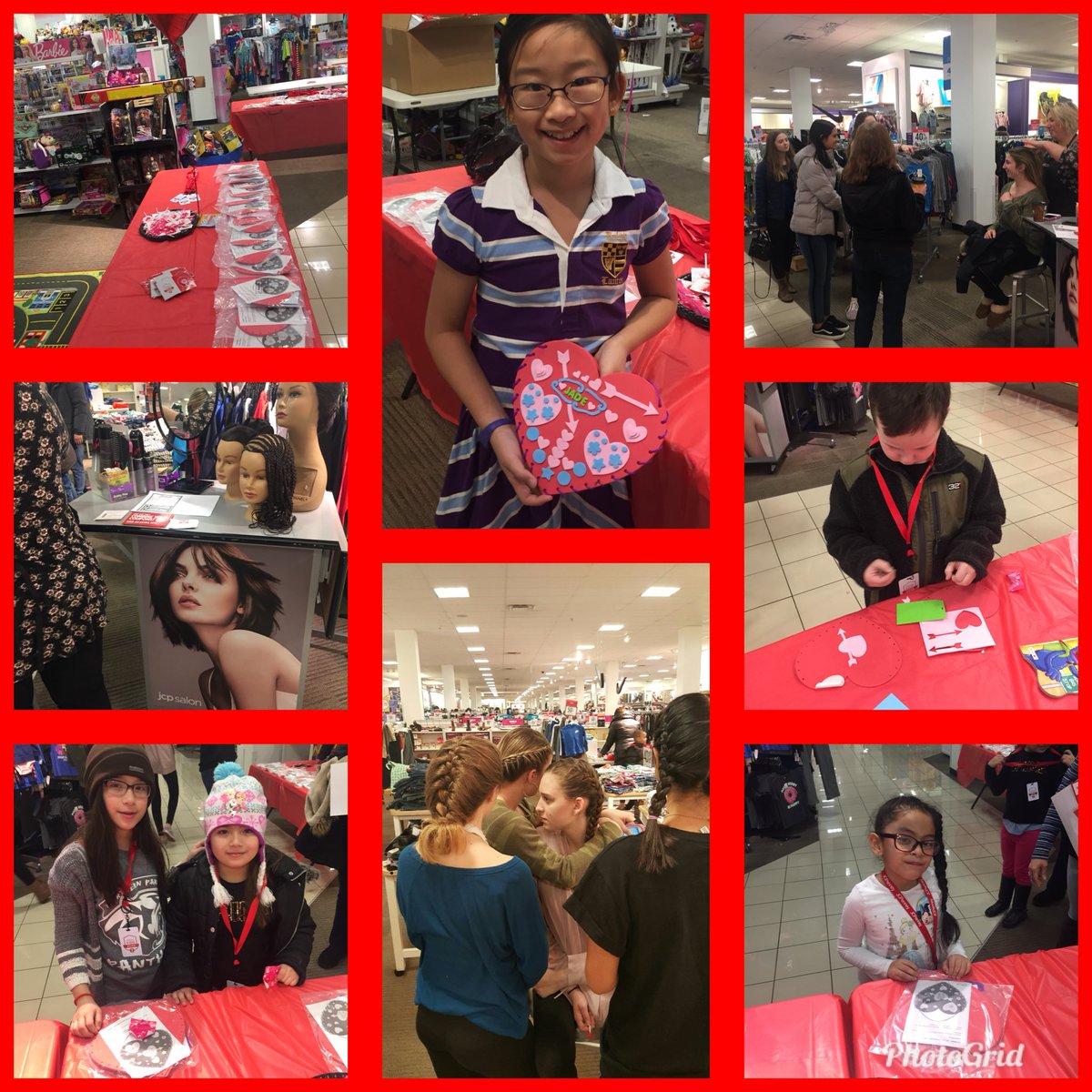 Our 2018 Kids Zone!!❤️❤️ Our loyal club followers enjoying this months craft! And salon of course! Hearts galore❤️❤️ at Garden City JCPenney❤️