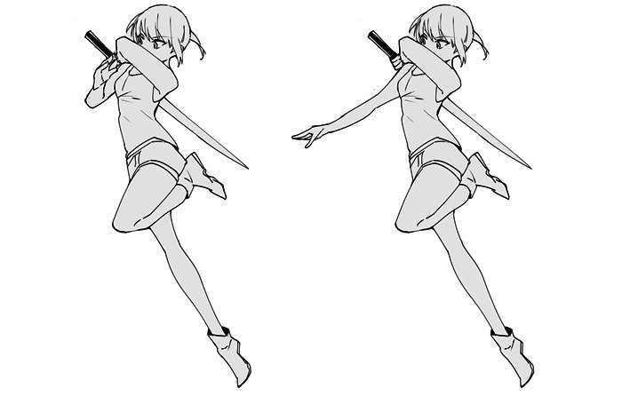 いちあっぷ By Mugenup クリエイティブ制作会社 飛び出ているポイントが多いと 動きが大きく感じられます シルエットを活かしてポーズを作ろう キャラクターイラストが良くなる５つのポイント いちあっぷ T Co Ntqyziehwu 絵が上手くなる