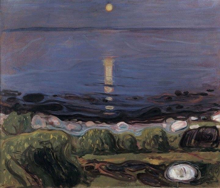 Edvard Munch (Norwegian, 1863 - 1944)
Summer Night by the Beach 1902-03 
Private collection 
© Munch Museum / Munch-Ellingsen Group / BONO