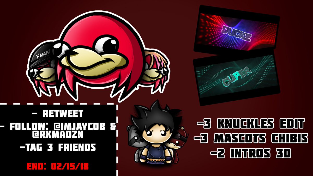 ImJaycob's tweet photo. 🔴⚫️🔴SORTEO!!! | GIVEAWAY!!!🔴⚫️🔴

-RT 🔁

-Follow: @ImJaycob &amp; @Rxmadzn 👍

-Tag 3 Friends 😃

🔺END: 02/15/2018🔺 https://t.co/u1ucBWLqHo
