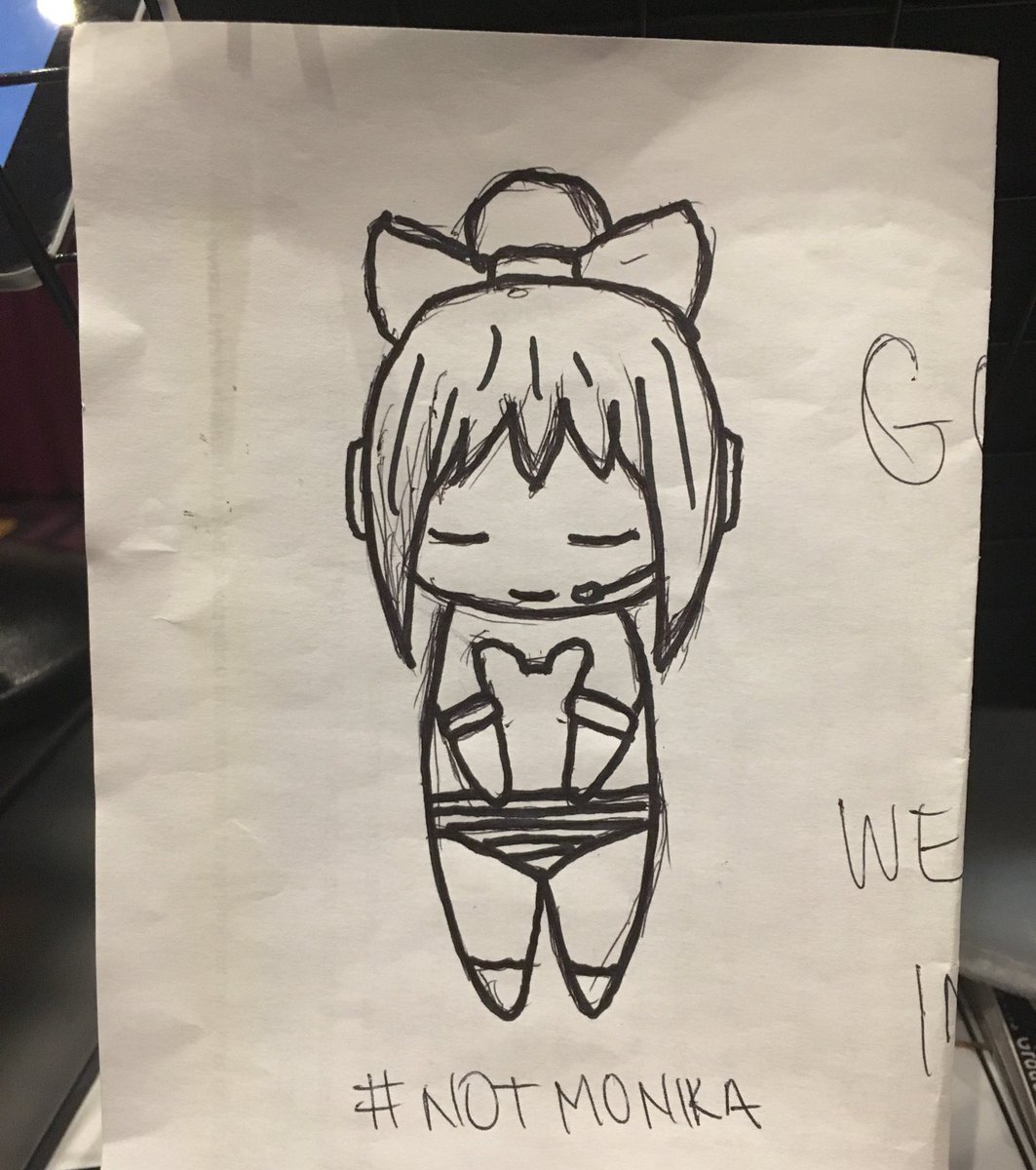 WGWaifus's tweet photo. PSA. Our Sayori has been around since 2014, please know the difference! #NOTMonika #DDLC #DokiDokiLiteratureClub #WeaponsGradeWaifus https://t.co/Rjf3HDgV2S