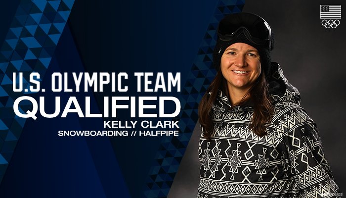 TeamUSA's tweet photo. ✅ QUALIFIED! The snowboard 👸🏻 @thekellyclark is going to the #WinterOlympics for the FIFTH time! #BowDown 
➡️ https://t.co/zg07ciCfKR https://t.co/KIwfMRwPlp