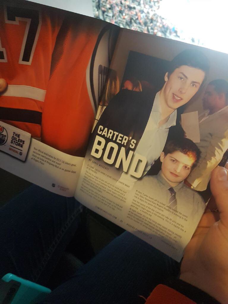 Pretty cool to see your son in the Edmonton Oilers game day Program. #Oilers
