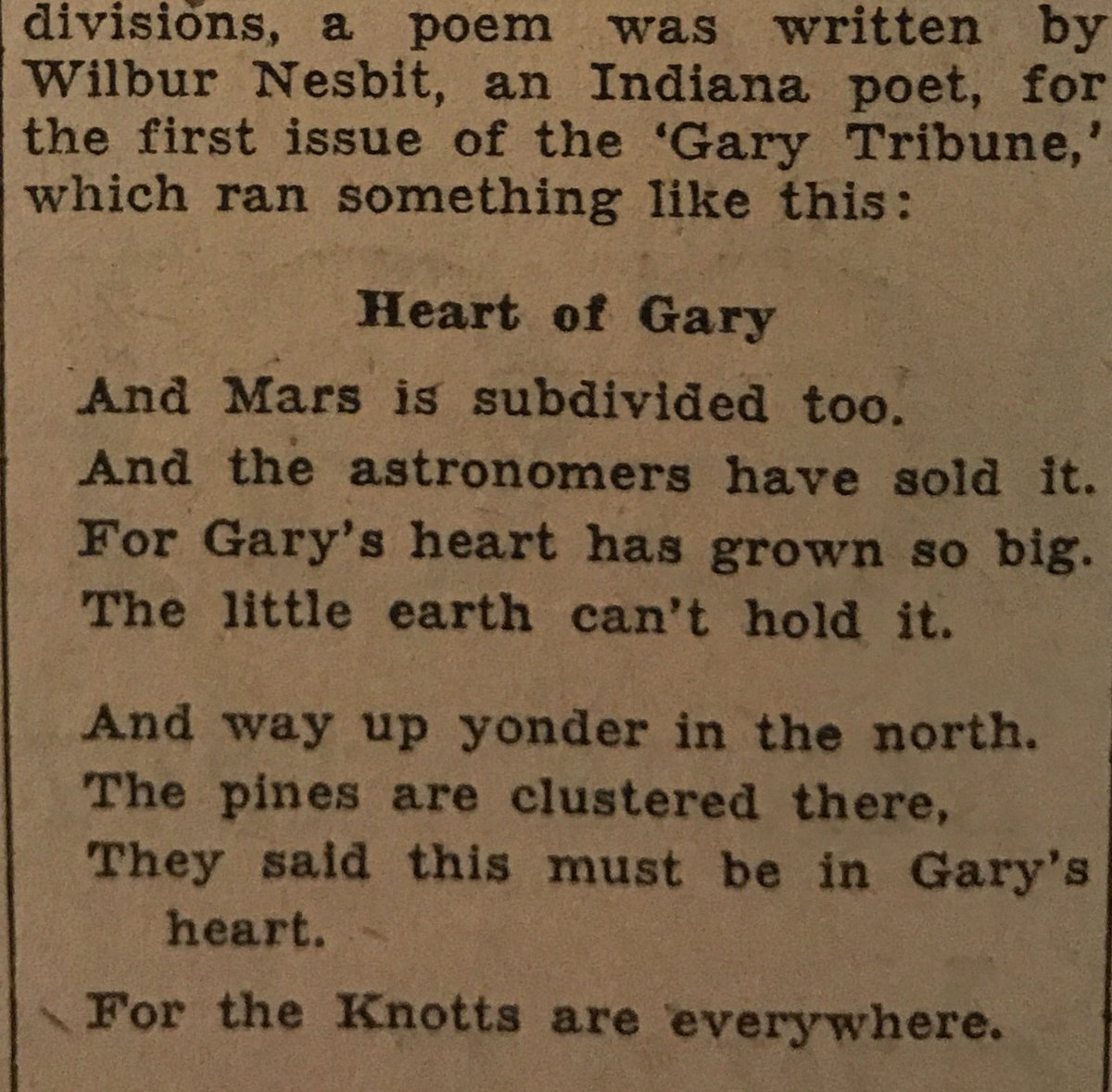 GIpoetry's tweet photo. Thinking we found the first poem about Gary https://t.co/Xq3TaWd8Nv