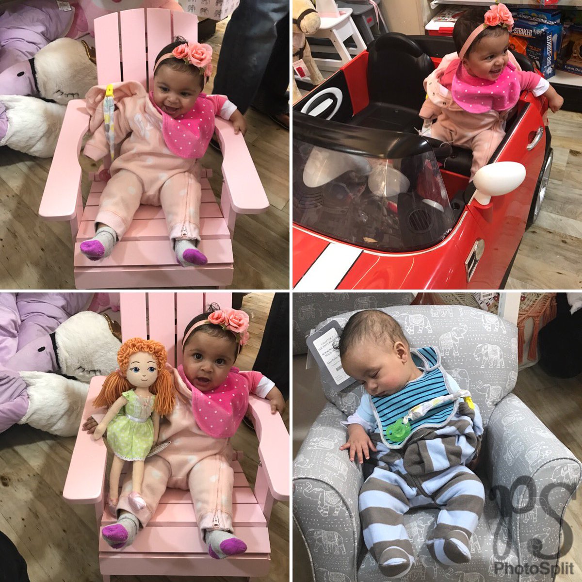 TalithaVickers's tweet photo. When baby girl goes shopping @HomeGoods vs. when baby boy goes there. #FoundAgoodSeat #😴 vs #LetsTryThisOne #vickerstwins #babies #twins https://t.co/PObTfsPmhm