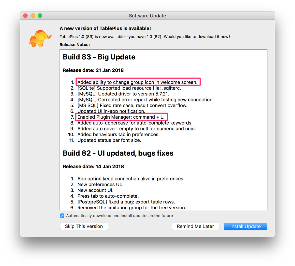 TablePlus's tweet photo. We released #build83 includes many cool features, check it out 😍😍😍
#TablePlus #MySQL #PostgreSQL #SQLite https://t.co/pNJLX9Bxd4