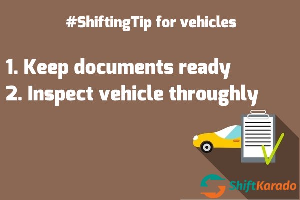 ShiftKarado's tweet photo. #ShiftingTip - Before shipping your vehicle, make sure the vehicle papers are ready with you. Also, inspect the vehicle condition thoroughly before packing. https://t.co/ivDDqxpMBO