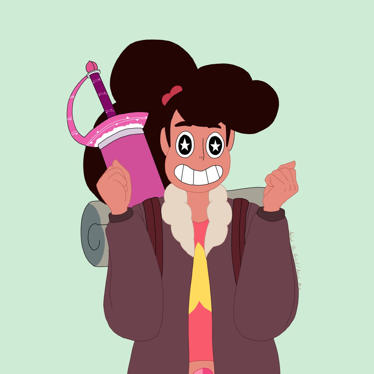 PlottyArtist's tweet photo. Finally drew Stevonnie for a FB contest. I'd been meaning to draw them for a while, especially since their Stranded reveal. They really are an experience. #StevenUniverse #Stevonnie #SU #PlottyArt #Digital #digitalart #art #fusion #gem #stranded #fanart #fan #nonbinary https://t.co/aShJbSM0fC
