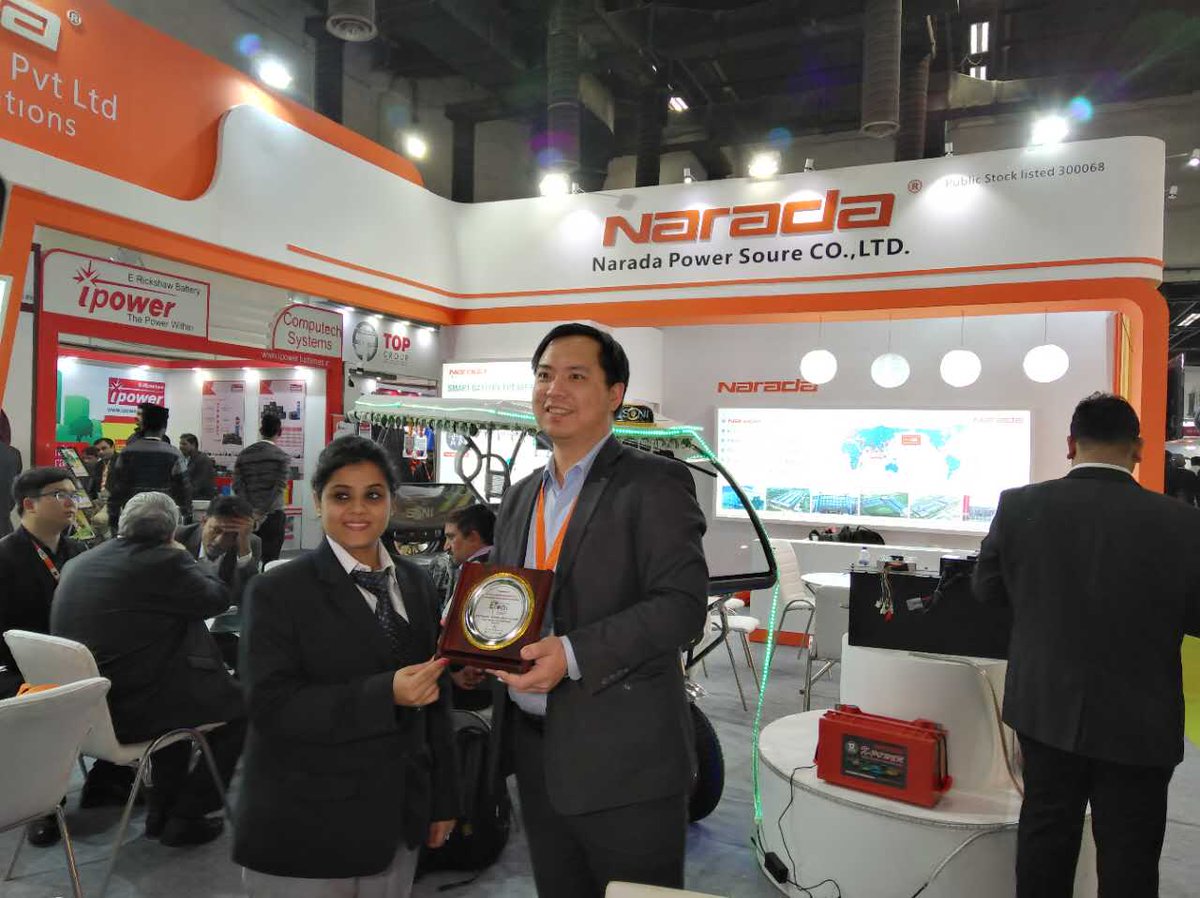 naradapower1's tweet photo. Narada received an important award of E-rickshaw business in the 5th EV expo in India, please contact walter@narada.biz for details! https://t.co/hG4yoSUEUX