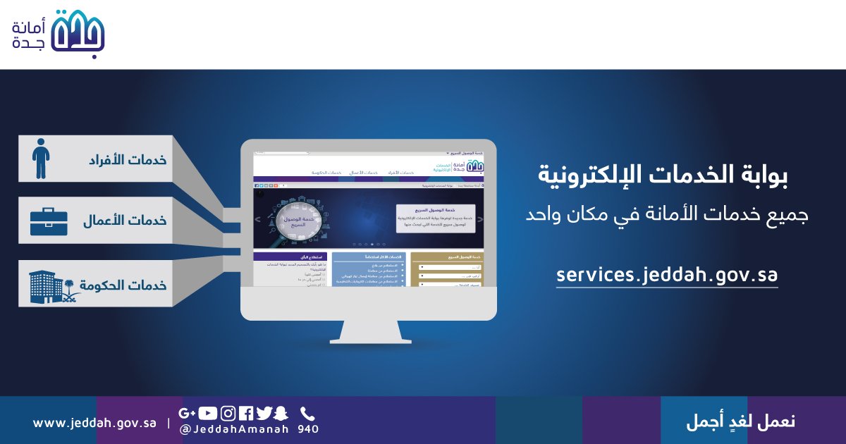 JeddahAmanah's tweet photo. استعلم عن معاملاتك إلكترونياً من خلال بوابة #أمانة_جدة
https://t.co/Nyf2xRySLe https://t.co/LpEHYbsTn1