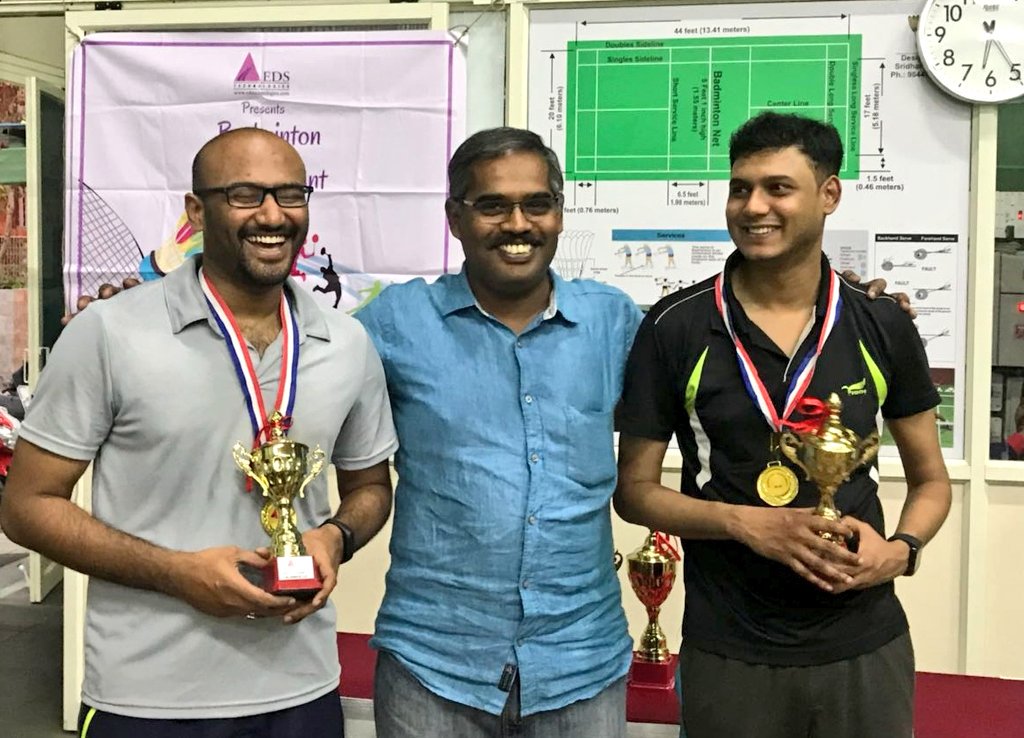 EDSTechnologies's tweet photo. It was a closely contested match and a great show. Congratulations Team Deccan Defenders for winning the Men’s doubles runners trophy of the year 2018. 🏆🎖️
@EDSTechnologies  #Badminton #championship https://t.co/Jt9JHUoy9C