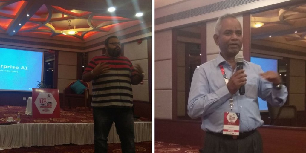 HotifyAI's tweet image. @ankurdineshgarg &amp;amp; K. Ramesh Kumar at #TiECON #Hubli - 2018  Business Redefined Conference - Session on #ArtificialIntelligence
"#AskAnkurAnythingOnAI"