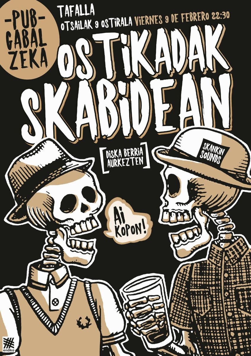 PINTXADAS Y CONCIERTOS SKANKIN SOUNDS @ Pub Gabalzeka (Tafalla)

-27 de Enero: Rudde Riddim Soinu Sistema
-9 de Febrero: <a href="/SkabideanTaldea/">Skabidean</a> <a href="/ostikadakk/">OSTIKADAK</a> skankinsounds.blogspot.com.es