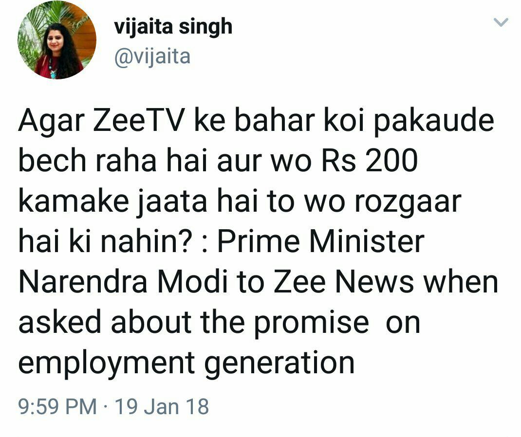MYaskhi's tweet photo. Finally all the push for #StartUpIndia #MakeInIndia yojna end at making #Pakuda front of Zee News Studio... Another Jumla from @PMOIndia https://t.co/OXiAWPOOM5