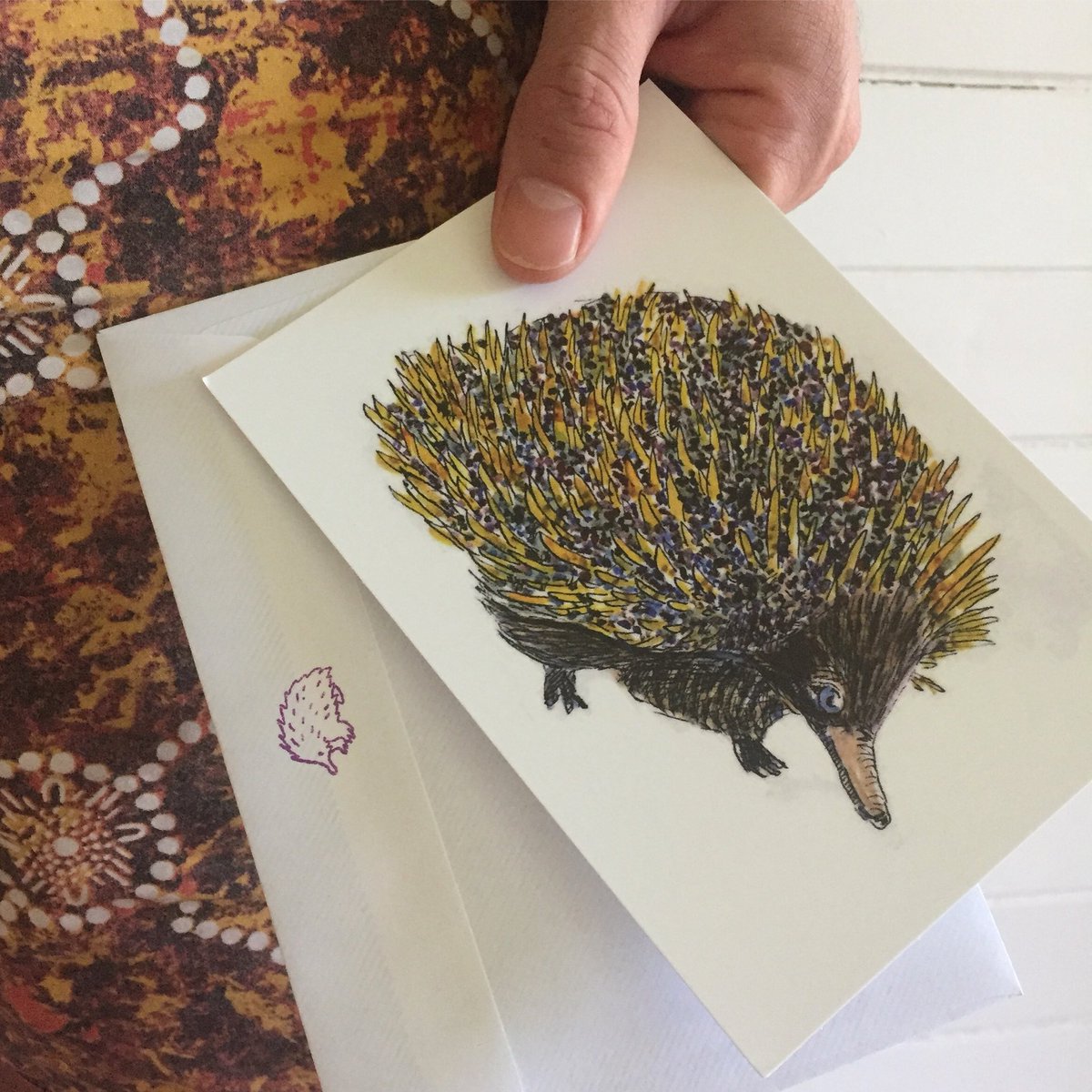 bigibila's tweet photo. Sending these mandaang ganyi (thankful echidna) out to the #Winambuu pre-orders. You can pre-order your #Wiradjuri or #Gamilaraay language cards at https://t.co/trLtoKdvHv by January 31st 2018.
📷 @cultcasey
🖍 Anna Gensler.
👖 @Afends x Zachary Bennett-Brook. https://t.co/Y4kcENBoam