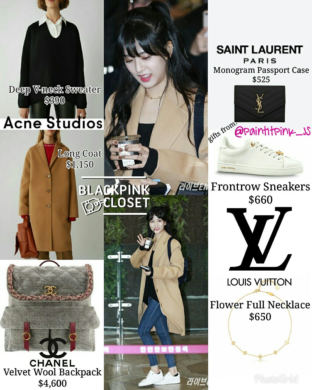 blackpink closet on Twitter 180120  GIMPO AIRPORT Jisoo ACNE STUDIOS  CHANEL SAINT LAURENT amp LOUIS VUITTON Jisoo 김지수 JISOOstyle  BLACKPINKstyle httpstcoz8M8ZXo6UZ  X