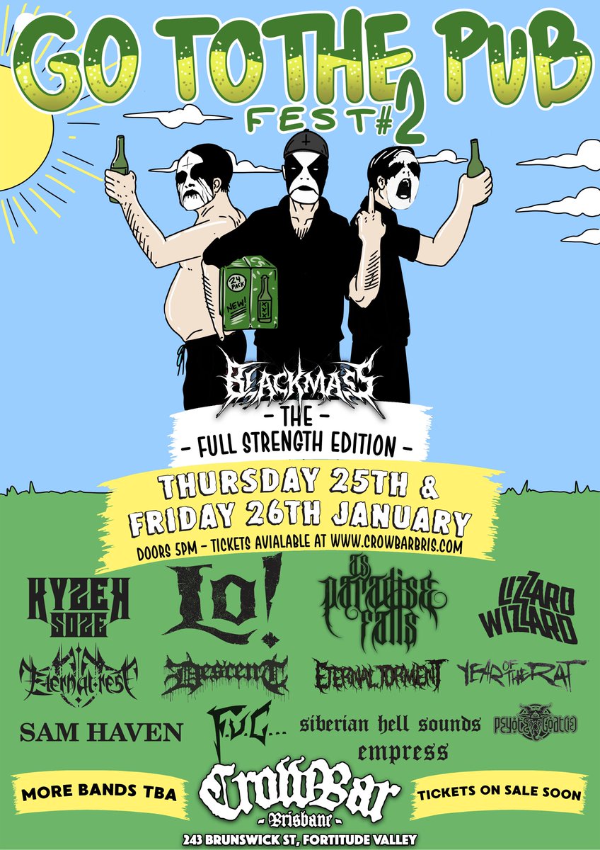 CrowbarBris's tweet photo. **COMING UP**
Go to the Pub Fest #2 with @APF_Band, @kyzersozemetal, @eternalrestband, #F.U.C., #EternalTorment, #Empress, #SamHaven, #Lo!, #YearOfTheRat, #LizzardWizzard, #Descent, #SiberianHellSounds, #PeyoteGoat, #BackoffWarchild.
ONE OR TWO DAY TIX: https://t.co/Vqytx9B9HK https://t.co/HGaVrh87jb