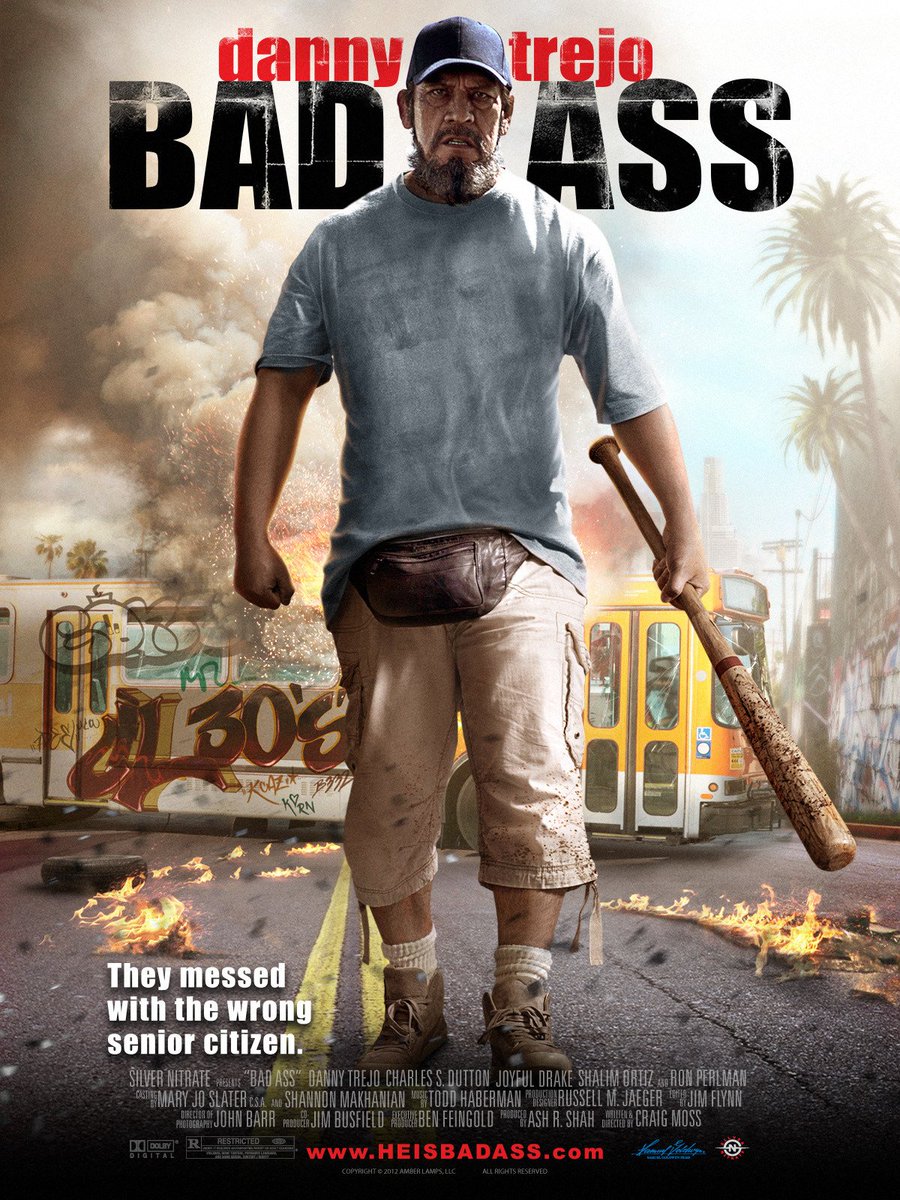 SocialMogo's tweet photo. Just when I thought old man Danny Trejo wearing a fanny pack couldn't get better, there came a sequel that had Danny Glover in a bright green tracksuit. Holy shit were these movies great. #BadAss #BadAss2 https://t.co/3fa9JHiYO2