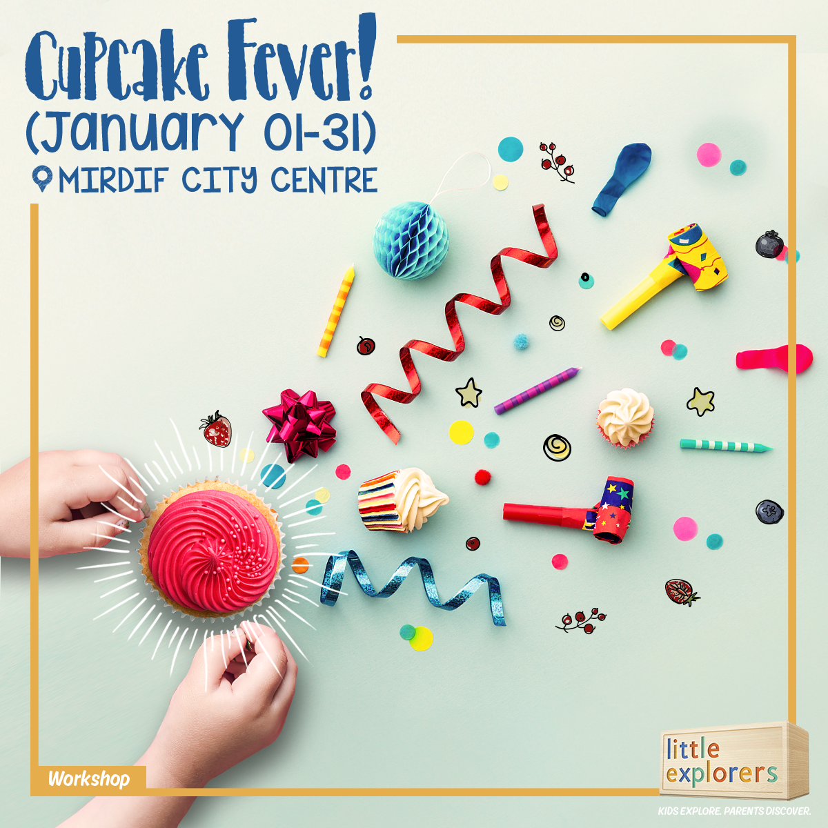 littlexpl's tweet photo. Construction projects, cupcake topping, carnival animals...your little explorers can take their pick for a day full of play. Visit us today at City Centre Mirdiff! https://t.co/HA1ztO3kor