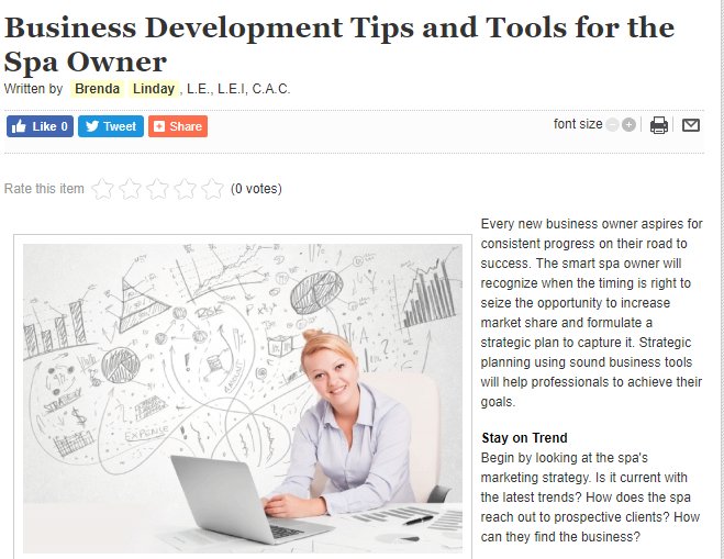 LindayConsult's tweet photo. Business Development Tips and Tools for the Spa Owner https://t.co/LTtfr6ZMw4 https://t.co/KJEXYppCkX