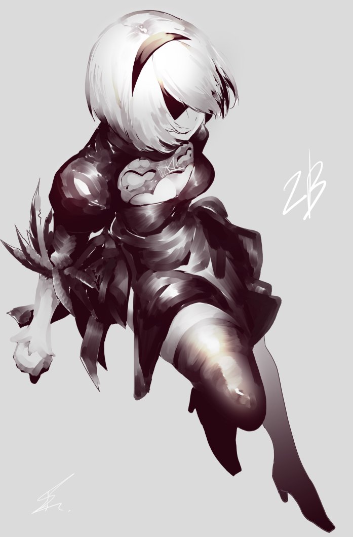 ヨルハ二号B型 「2B厚塗り #NierAutomata 」|saihateのイラスト