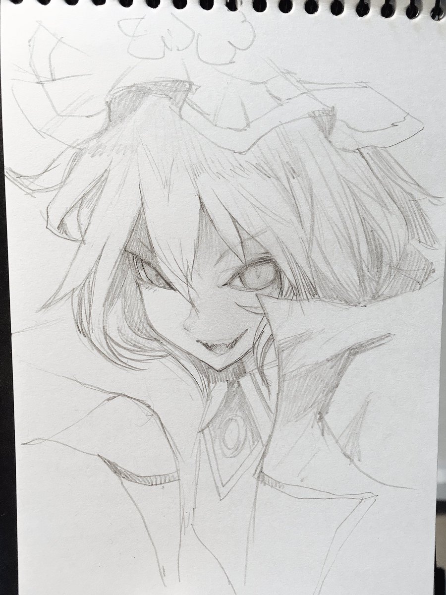 晚杯あきらさんのレミリアを模写してみた 
#雰囲気好きな人RT #イラスト王国 #イラストの森 #絵描きさんと繋がりたい #イラスト塾   #絵村人 #イラスト基地 #アナログ絵 #鉛筆画 #いいなと思ったらRT #落書き好きさんと繋がりたい #落書き 