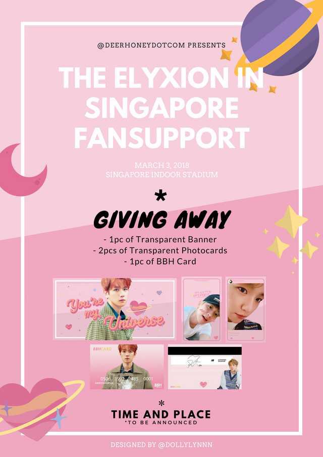 I’ll be doing a fan support for #ElyXiOnInSG
It is design by <a href="/dollylynnn/">ℓynn ´.ㅅ ` 🤍</a> 

Time will be announce the day before the place will be announce on the day itself!
Hope to see all of you there ☺️💕

<a href="/weareoneEXO/">EXO</a> #EXOL #BestFanArmy #iHeartAwards
