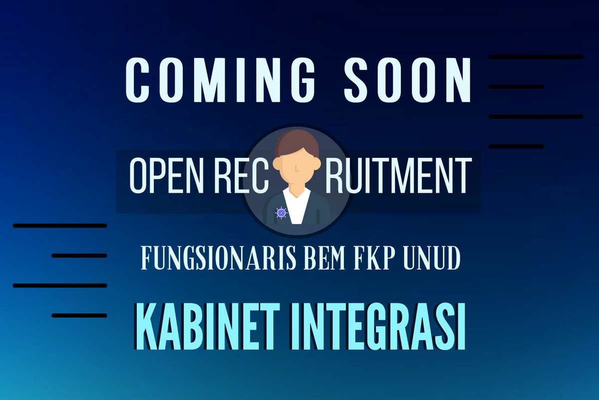 [COMING SOON]

Halo Mahasiswa FKP-UNUD!
"Saatnya satukan hati, dan bulatkan tekad. Mengabdi dan berkolaborasi untuk INTEGRASI BLUE FACULTY".
 -Gubernur dan Wk.Gubernur BEM FKP 2018

 #KABINETINTEGRASI
 #BEMFKPUNUD2018