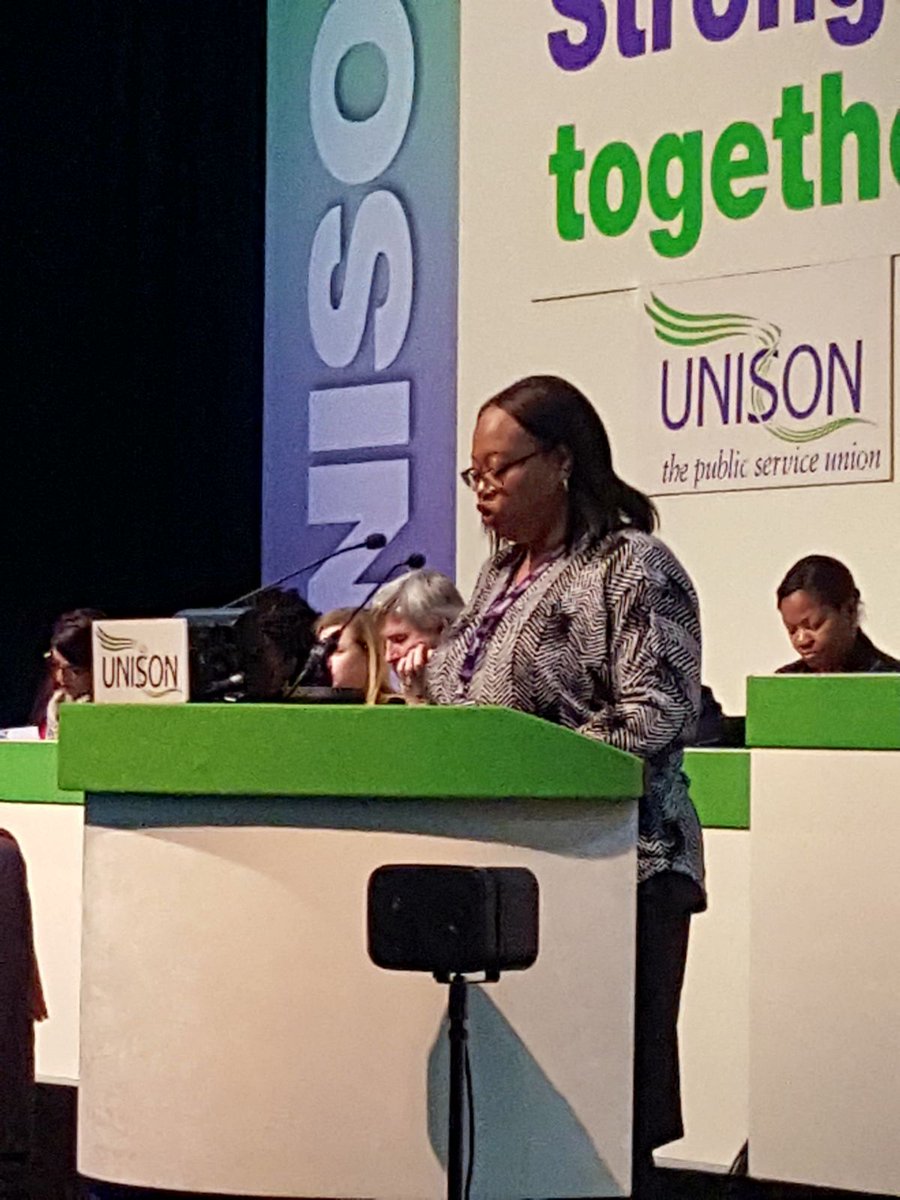 ElizabethBapti4's tweet photo. Speaking at Unison National Black Members Conference motion on Black pupils Exclusion from School. My first-degree dissertation topic was on 'School Exclusion' and here I am 20 years later talking about the same issues. @BlackUNISON #Unison @LabourBAME #UBMC18 #blackmembers https://t.co/86W6EUOKiH