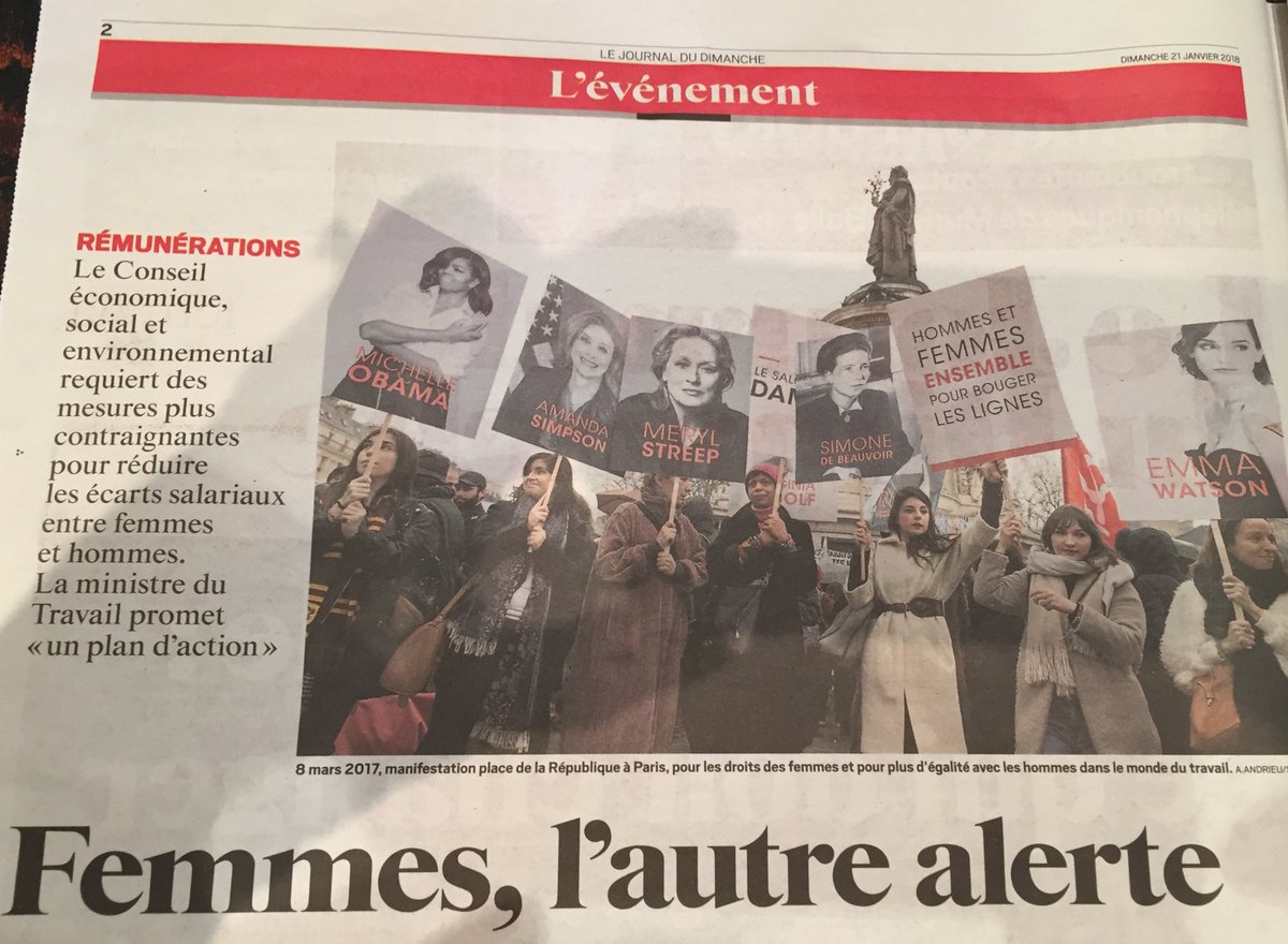 lnhamelle's tweet photo. Très beau dossier sur égalité salariale dans @leJDD : belle place pour @lecese qui adoptera mardi une résolution sur le sujet en présence de @MarleneSchiappa #égalitéfemmeshommes https://t.co/ITR5E1sPhj