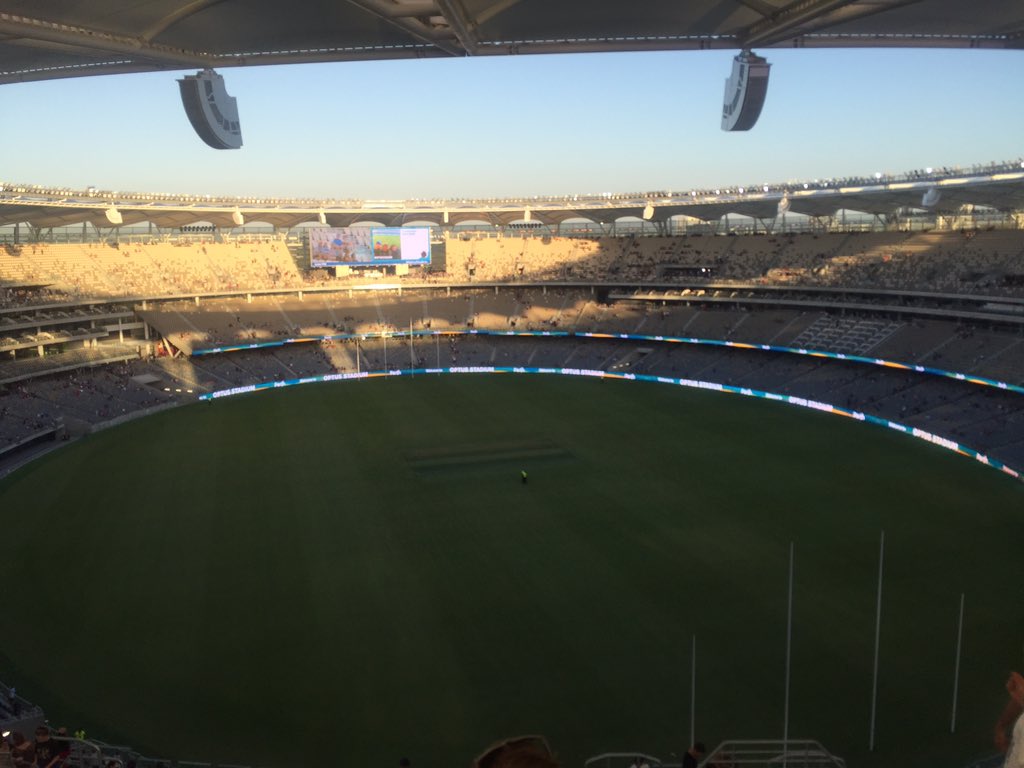 Balla71's tweet photo. Me &amp; the better half checking out the craypot. Looking forward to witnessing many @freodockers wins at this place #OptusStadium #thanksbarney https://t.co/YEP8mrwZVE
