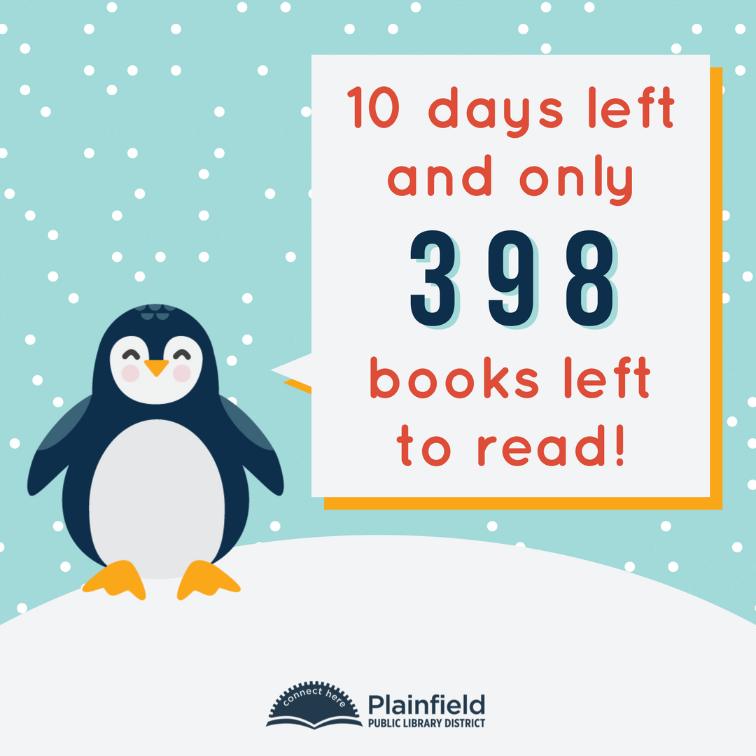 PlainfieldLib's tweet photo. 10 days left and we're almost at our goal of 1250 books in January!🙌 Keep reading (and logging) Plainfield!📚📱🎧 #WinterRead2018 #FirstBook #ppldreads #ppldreads #readingforacause
https://t.co/PomJJzLkEI https://t.co/hwTU1CCwZL