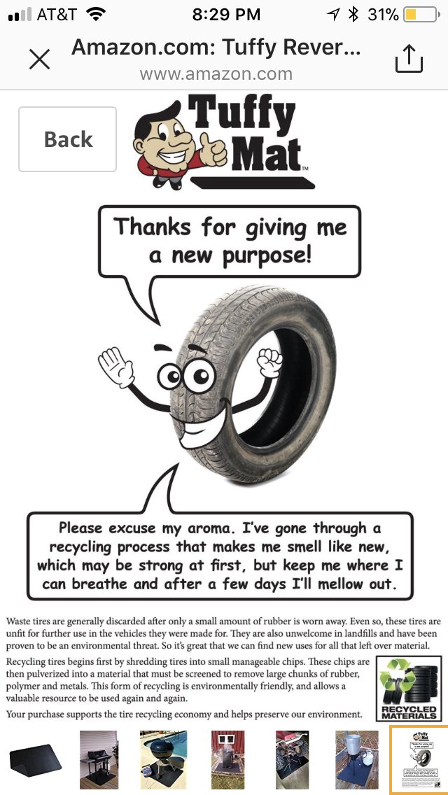 tuffymat's tweet photo. We take used tires and give them new life by making them into grilling mats, right here in the USA! #usa #grilling https://t.co/zLsXvAePKa
