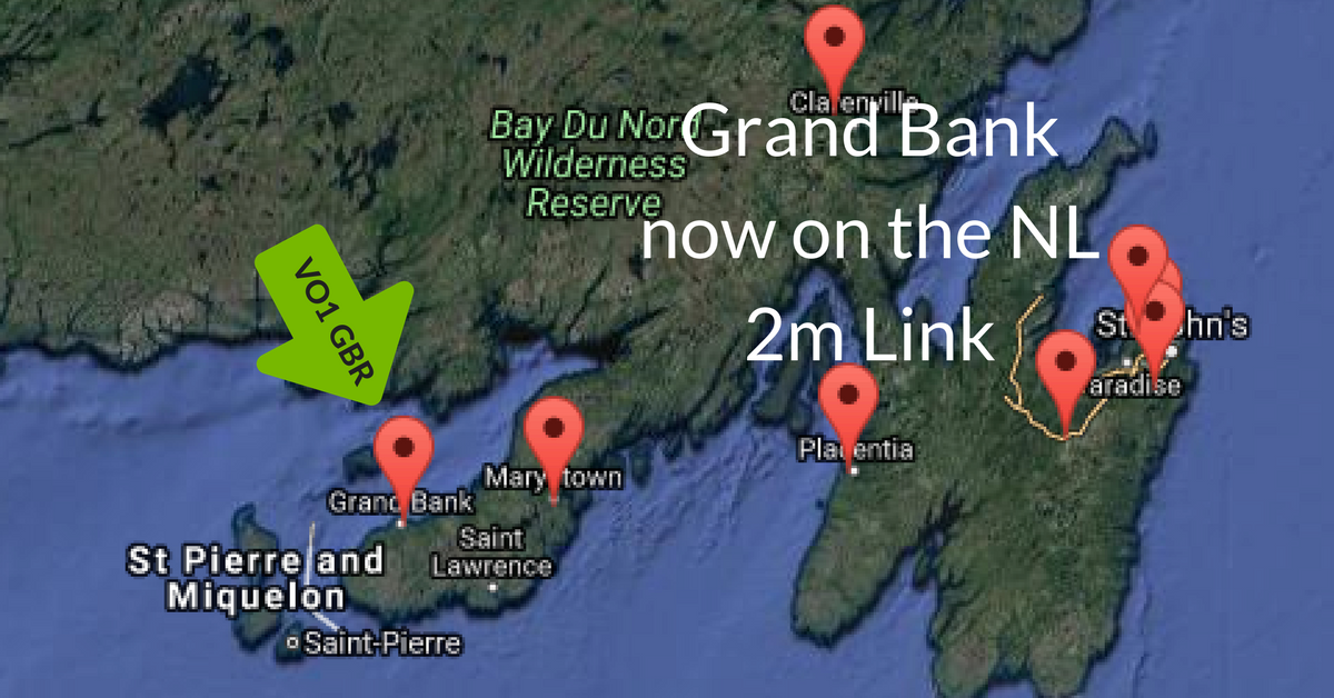SONRA_NFLD's tweet photo. Yet another addition to the NL 2m linked repeater system. VO1 GBR Grand Bank is now back on the air and linked! Frequency is 146.940- (same as VO1GT in St. John's)

Thanks to VO1MXZ, VO1IDX, VO1ABC, VO1GMH, and any others who were involved.

https://t.co/rm9iKiLBmx https://t.co/3w9BjdKHVk